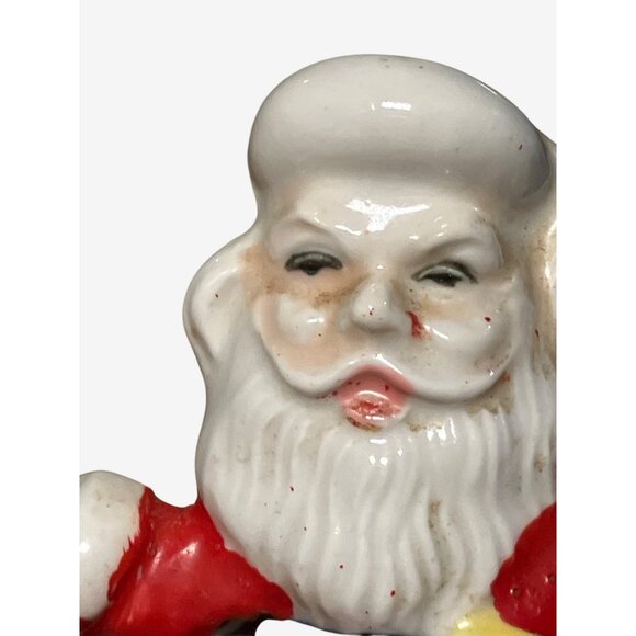 Santa Claus Ceramic Salt Shaker Figurine Single Vintage Shaker - Picture 2 of 11